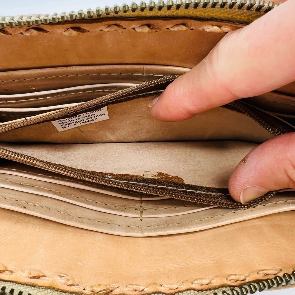 STUDIO CALEIDOSCOPE UNISEX LEATHER ZIP-AROUND ARTISIAN WALLET